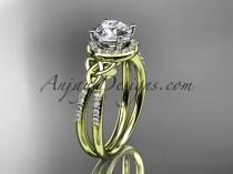 wedding photo -  14kt yellow gold diamond celtic trinity knot wedding ring, engagement ring CT7373