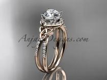 wedding photo -  14kt rose gold diamond celtic trinity knot wedding ring, engagement ring CT7373