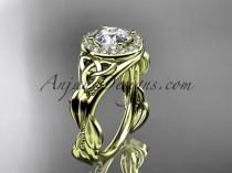 wedding photo -  14kt yellow gold diamond celtic trinity knot wedding ring, engagement ring CT7327