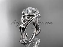 wedding photo -  14kt white gold diamond celtic trinity knot wedding ring, engagement ring CT7327