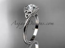 wedding photo -  14kt white gold diamond celtic trinity knot wedding ring, engagement ring CT7322