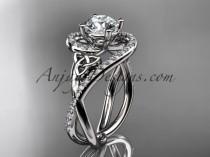wedding photo -  platinum diamond celtic trinity knot wedding ring, engagement ring CT7320
