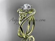 wedding photo -  14kt yellow gold diamond celtic trinity knot wedding ring, engagement ring CT7320
