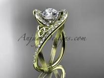 wedding photo -  14kt yellow gold diamond celtic trinity knot wedding ring, engagement ring CT7369
