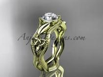 wedding photo -  14kt yellow gold diamond celtic trinity knot wedding ring, engagement ring CT7382
