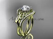 wedding photo -  14kt yellow gold diamond celtic trinity knot wedding ring, engagement ring CT7244