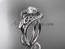 wedding photo -  14kt white gold diamond celtic trinity knot wedding ring, engagement ring CT7244