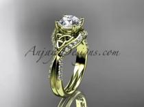 wedding photo -  14kt yellow gold diamond celtic trinity knot wedding ring, engagement ring CT7224