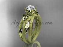 wedding photo -  14kt yellow gold diamond celtic trinity knot wedding ring, engagement ring CT7253