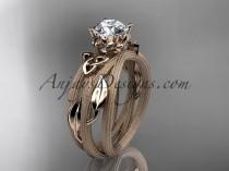 wedding photo -  14kt rose gold diamond celtic trinity knot wedding ring, engagement ring CT7253