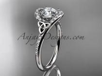 wedding photo -  platinum diamond celtic trinity knot wedding ring, engagement ring CT7317
