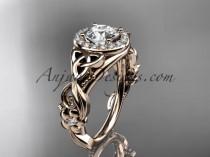 wedding photo -  14kt rose gold diamond celtic trinity knot wedding ring, engagement ring CT7300