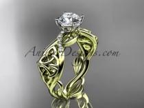 wedding photo -  14kt yellow gold diamond celtic trinity knot wedding ring, engagement ring CT7270