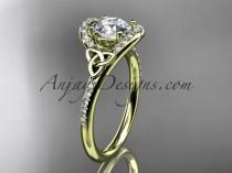 wedding photo -  14kt yellow gold diamond celtic trinity knot wedding ring, engagement ring CT7317