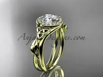 wedding photo -  14kt yellow gold diamond celtic trinity knot wedding ring, engagement ring CT7314