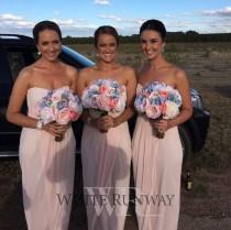 wedding photo - Stunning Strapless Bridesmaids - White RunWay Blog