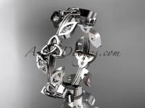 wedding photo -  platinum diamond celtic trinity knot wedding band, engagement ring CT7193B