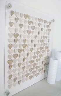 wedding photo - 3D Heart Guest Book Alternative / Custom Framed Guest Book- Hearts, Pens, Instructions Included. SIZE Small