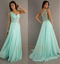 wedding photo - Hot Mint One Shoulder Party/Prom/Evening/Pageant Dress/Ball Gown/SZ 6 8 10 12 14