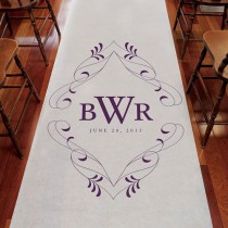 wedding photo - Flourish Monogram Personalized Aisle Runner