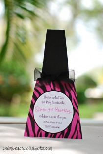 wedding photo - SPA party sleepover birthday nail polish invitation by Palm Beach Polkadots