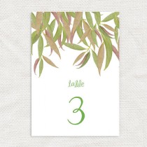 wedding photo - gum leaf printable table numbers - printable file