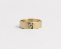 wedding photo - Wedding Band or Engagement Ring in 14k yellow gold with cabbage trees