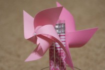 wedding photo - Pink Wedding Favors 6 Mini Pinwheel pencils (Custom orders welcomed)