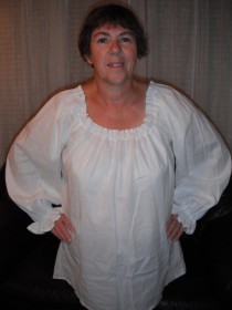 wedding photo - Womens (XL, 2XL, or 3XL) White Renaissance Faire Long Sleeve Chemise Blouse