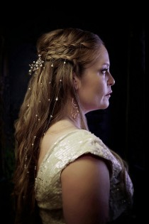 wedding photo - 6 Rose Gold Swarovski® Crystal & Pearl Bridal Vines Boho Chic Bride Accessory Bohemian Renaissance Alternative Wedding Veil Hair Extensions