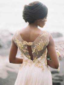 wedding photo - Windswept Coastal Inspiration In Grey And Gold - Magnolia Rouge