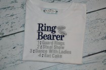 wedding photo - Ring Bearer Custom Embroidered Shirt Wedding Tee