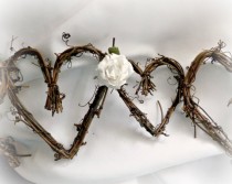wedding photo - Grapevine Garland, Rustic Elegant Aisle Decor, With Or Without Roses