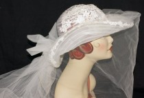 wedding photo - 1960s Cowgirl Wedding Hat Veil