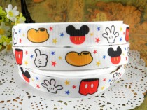 wedding photo - Mickey Mouse & Accessories 1" printed grosgrain ribbon for Hairbow DIY Craft