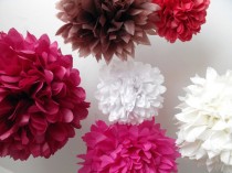 wedding photo - Tissue paper pompom kit ... Flushed ... 6 Tissue Paper Pompom Flowers - DIY Kit