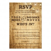 wedding photo -  Country wedding RSVP for rustic wedding 3.5x5 Paper Invitation Card