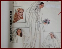 wedding photo - WEDDING VEIL Pattern, Bridal Headpiece Pattern, UNCUT McCalls 6911, Vintage 1970s, 70s Vintage Hair Wedding Accessories Patterns