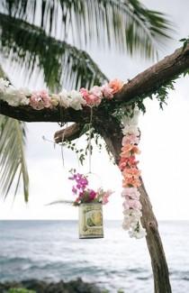 wedding photo - Hawaiian Beach Watercolor Wedding