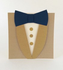 wedding photo - Tuxedo Groomsman Card - Tan Wedding - Ask a Groomsmen Bow Tie Card - Will you be my Best Man Invitation