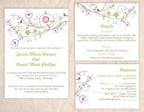 wedding photo -  DIY Wedding Invitation Template Set Editable Text Word File Download Printable Colorful Invitation Flower Wedding Invitation Bird Invitation
