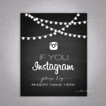 wedding photo - Wedding Instagram Sign (Chalkboard) (Printable File Only); Printable Wedding Signs; Printable Instagram Sign; Printable Chalkbord Sign