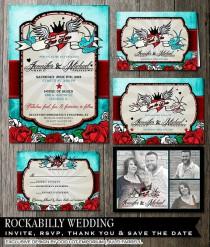 wedding photo - Rockabilly Wedding Invitation and stationery 