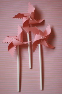 wedding photo - Pink Pinwheels Favors 12 Mini (custom orders welcomed)
