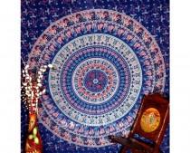 wedding photo -  Buy Attractive Design Blue Traditional Boho Beach Tapestry Bedding