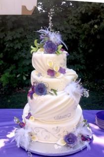 wedding photo - Purple Topsy — Whimsical / Topsy-Turvy Cakes