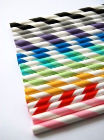 wedding photo - 50 Assorted Paper Straws And PDF Printable Party Flags