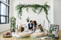 wedding photo - Indoor Botanical Boho Elopement Inspiration