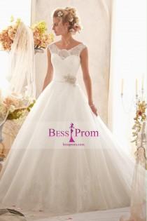wedding photo -  skirt beaded off-the-shoulder lace 2015 wedding dress - bessprom.com