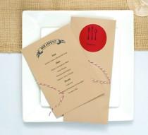 wedding photo - Red And "Kraft Paper" Brown Dinner Party